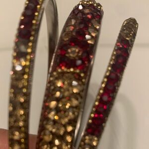 BANGLES SET WITH RED STONES